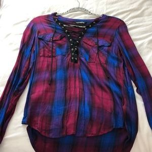 Express tie up long sleeve shirt